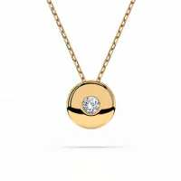 Diamantanhänger in 0,04 Karat, Gelbgold 585 / 14 Karat, mit einer 585ger Goldkette in 45 (42+3) cm lang, Gewicht ca. 1,8 g.