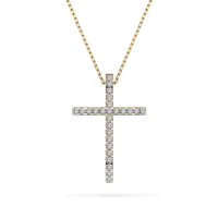 Diamantanhänger in 0,14 Karat, Gelbgold 585 / 14 Karat, mit einer 585ger Goldkette in 45 (42+3) cm lang, Gewicht ca. 2,2 g.