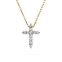 Diamantanhänger in 0,09 Karat, Gelbgold 585 / 14 Karat, mit einer 585ger Goldkette in 45 (42+3) cm lang, Gewicht ca. 1,4 g.