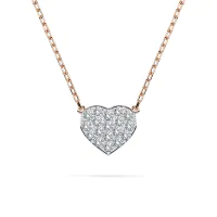 Diamantanhänger in 0,09 Karat, Rotgold 585 / 14 Karat, mit einer 585ger Goldkette in 45 cm lang, Gewicht ca. 1,2 g.