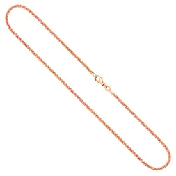 Goldkette als Ankerkette rund in Rotgold 375 / 9K, 80 cm lang, 2,4 mm breit, Gewicht ca. 13.3 g.