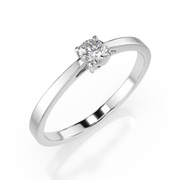 0,15 Karat Diamant Verlobungsring, Weißgold 585 / 14K, Weite 63 mm, Gewicht ca. 1.4 g.