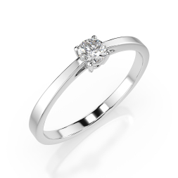 0,15 Karat Diamant Verlobungsring, Weißgold 585 / 14K, Weite 66 mm, Gewicht ca. 1.4 g.