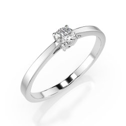 0,15 Karat Diamant Verlobungsring, Weißgold 585 / 14K