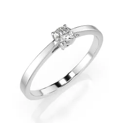 0,20 Karat Diamant Verlobungsring mit 1 Diamanten, Weißgold 585 / 14K, Weite 65 mm, Gewicht ca. 1.5 g.