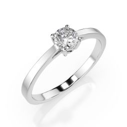 0,30 Karat Diamant Verlobungsring mit 1 Diamanten, Weißgold 585 / 14K, Weite 48 mm, Gewicht ca. 1.55 g.
