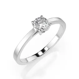 0,30 Karat Diamant Verlobungsring mit 1 Diamanten, Weißgold 585 / 14K, Weite 49 mm, Gewicht ca. 1.55 g.