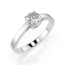 0,40 Karat Diamant Verlobungsring mit 1 Diamanten, Weißgold 585 / 14K, Weite 64 mm, Gewicht ca. 1.6 g.