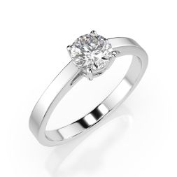 0,40 Karat Diamant Verlobungsring mit 1 Diamanten, Weißgold 585 / 14K, Weite 49 mm, Gewicht ca. 1.6 g.