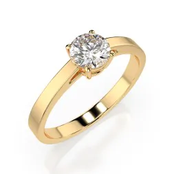 0,40 Karat Diamant Verlobungsring mit 1 Diamanten, Gelbgold 585 / 14K, Weite 55 mm, Gewicht ca. 1.6 g.