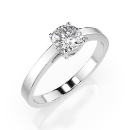 0,5 Karat Diamant Verlobungsring mit 1 Diamanten, Weißgold 585 / 14K, Weite 65 mm, Gewicht ca. 1.95 g.