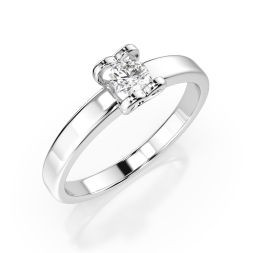 0,15 Karat Diamant Verlobungsring mit 1 Diamanten, Weißgold 585 / 14K, Weite 61 mm, Gewicht ca. 2.0 g.