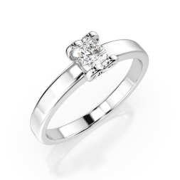 0,15 Karat Diamant Verlobungsring mit 1 Diamanten, Weißgold 585 / 14K, Weite 66 mm, Gewicht ca. 2.0 g.