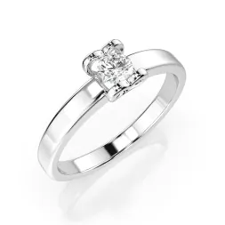 0,15 Karat Diamant Verlobungsring mit 1 Diamanten, Weißgold 585 / 14K, Weite 52 mm, Gewicht ca. 2.0 g.
