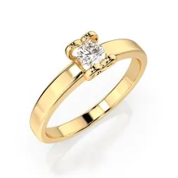 0,15 Karat Diamant Verlobungsring mit 1 Diamanten, Gelbgold 585 / 14K