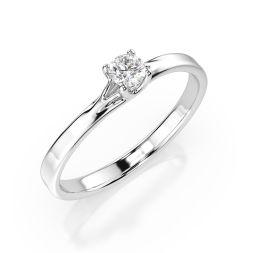 0,1 Karat Diamant Verlobungsring, Weißgold 585 / 14K, Gewicht ca. 1.3 g.
