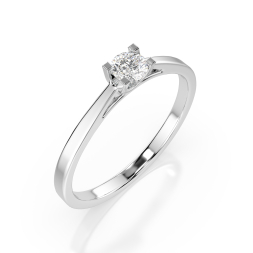 0,15 Karat Diamant Verlobungsring mit 1 Diamanten, Weißgold 585 / 14K, Weite 66 mm, Gewicht ca. 1.6 g.