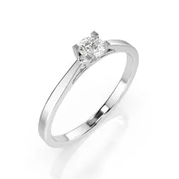 0,15 Karat Diamant Verlobungsring mit 1 Diamanten, Weißgold 585 / 14K