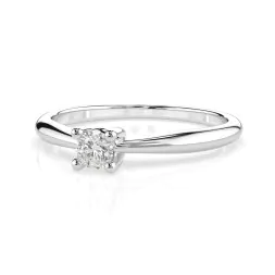 0,10 Karat Diamant Verlobungsring mit 1 Diamanten, Weißgold 585 / 14K