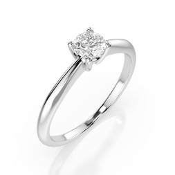 0,20 Karat Diamant Verlobungsring mit 1 Diamanten, Weißgold 585 / 14K, Weite 53 mm, Gewicht ca. 1.7 g.