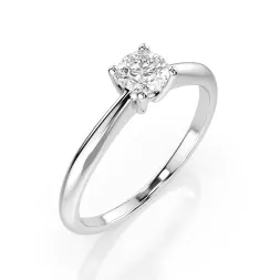 0,30 Karat Diamant Verlobungsring mit 1 Diamanten, Weißgold 585 / 14K, Weite 52 mm, Gewicht ca. 2.0 g.