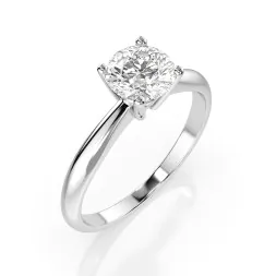 0,40 Karat Diamant Verlobungsring mit 1 Diamanten, Weißgold 585 / 14K, Weite 48 mm, Gewicht ca. 1.7 g.