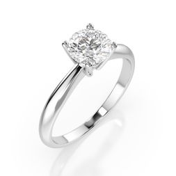 0,40 Karat Diamant Verlobungsring mit 1 Diamanten, Weißgold 585 / 14K, Weite 68 mm, Gewicht ca. 1.7 g.