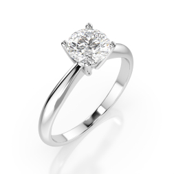 0,5 Karat Diamant Verlobungsring mit 1 Diamanten, Weißgold 585 / 14K, Weite 52 mm, Gewicht ca. 1.9 g.