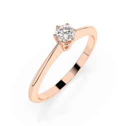 0,10 Karat Diamant Verlobungsring mit 1 Diamanten, Rotgold 585 / 14K, Weite 70 mm, Gewicht ca. 1.25 g.