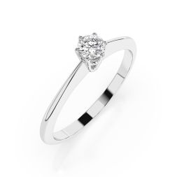 0,15 Karat Diamant Verlobungsring mit 1 Diamanten, Weißgold 585 / 14K, Weite 48 mm, Gewicht ca. 1.5 g.