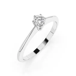 0,15 Karat Diamant Verlobungsring mit 1 Diamanten, Weißgold 585 / 14K, Weite 55 mm, Gewicht ca. 1.5 g.