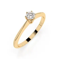 0,15 Karat Diamant Verlobungsring mit 1 Diamanten, Gelbgold 585 / 14K