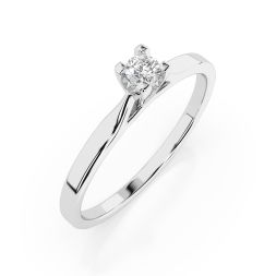 0,06 Karat Diamant Verlobungsring mit 1 Diamanten, Weißgold 585 / 14K, Weite 71 mm, Gewicht ca. 1.5 g.