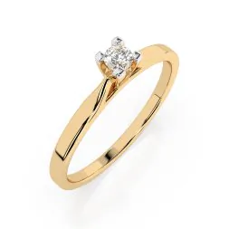 0,06 Karat Diamant Verlobungsring mit 1 Diamanten, Gelbgold 585 / 14K