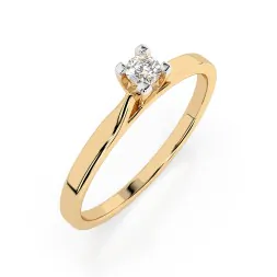 0,06 Karat Diamant Verlobungsring mit 1 Diamanten, Gelbgold 585 / 14K, Weite 55 mm, Gewicht ca. 1.5 g.