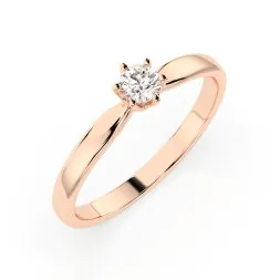 0,10 Karat Diamant Verlobungsring mit 1 Diamanten, Rotgold 585 / 14K