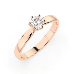 0,30 Karat Diamant Verlobungsring mit 1 Diamanten, Rotgold 585 / 14K, Weite 49 mm, Gewicht ca. 1.8 g.