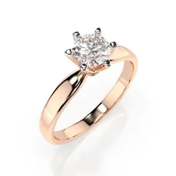 0,40 Karat Diamant Verlobungsring mit 1 Diamanten, Rotgold 585 / 14K, Weite 49 mm, Gewicht ca. 2.1 g.