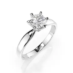 0,40 Karat Diamant Verlobungsring mit 1 Diamanten, Weißgold 585 / 14K, Weite 55 mm, Gewicht ca. 2.1 g.