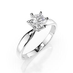 0,5 Karat Diamant Verlobungsring mit 1 Diamanten, Weißgold 585 / 14K, Weite 48 mm, Gewicht ca. 2.1 g.