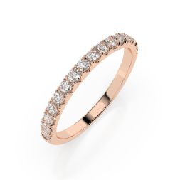 0,34 Karat Diamant Verlobungsring mit 17 Diamanten, Rotgold 585 / 14K, Weite 70 mm, Gewicht ca. 1.4 g.