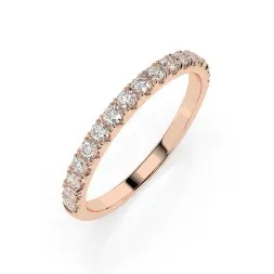 0,34 Karat Diamant Memoire Ring mit 17 Diamanten, Rotgold 585 / 14K, Weite 56 mm, Gewicht ca. 