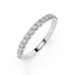 0,34 Karat Diamant Memoire Ring mit 17 Diamanten, Weißgold 585 / 14K, Weite 47 mm, Gewicht ca.