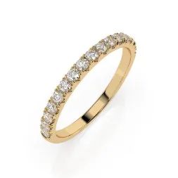 0,34 Karat Diamant Memoire Ring mit 17 Diamanten, Gelbgold 585 / 14K, Weite 49 mm, Gewicht ca. 