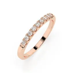 0,18 Karat Diamant Verlobungsring mit 9 Diamanten, Rotgold 585 / 14K