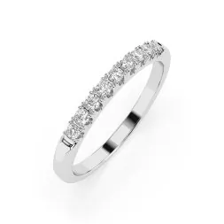 0,18 Karat Diamant Verlobungsring mit 9 Diamanten, Weißgold 585 / 14K