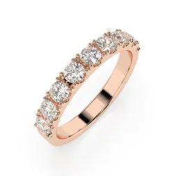 0,78 Karat Diamant Memoire Ring mit 9 Diamanten, Rotgold 585 / 14K, Weite 57 mm, Gewicht ca. 