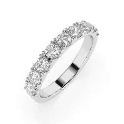 0,78 Karat Diamant Memoire Ring mit 9 Diamanten, Weißgold 585 / 14K, Weite 70 mm, Gewicht ca.