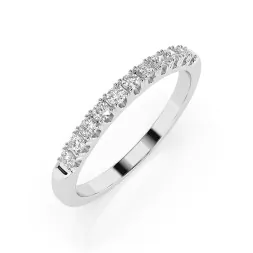 0,22 Karat Diamant Memoire Ring mit 11 Diamanten, Weißgold 585 / 14K, Weite 47 mm, Gewicht ca. 