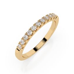 0,22 Karat Diamant Verlobungsring mit 11 Diamanten, Gelbgold 585 / 14K, Weite 69 mm, Gewicht ca. 2.0 g.